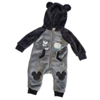 אוברול DISNEY קפוצ'ון פליז אפור עכבר מיקי little mouseketeer
