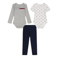 סט 3 חלקים Tommy hilfiger אפור לבן כחול