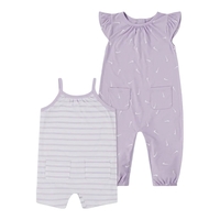 מארז זוג אוברולים NIKE סגול ולבן פסים גופייה קצר וגופייה ארוך NB