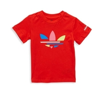 חולצת adidas קלאסית בייבי אדומה לוגו צבעוני מקדימה