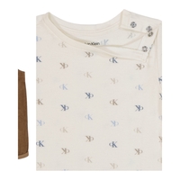 אוברול Calvin Klein חום קורדרוי ובגד גוף לבן