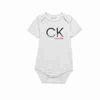 סט 3 חלקים Calvin klein בייבי אפור לבן פסים מכנס שחור