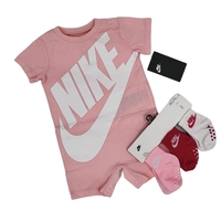 אוברול NIKE ורוד בייבי קצר לוגו גדול