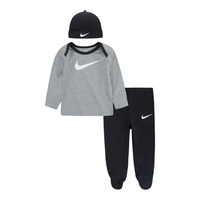 חליפת מכנס NIKE 3 חלקים שחור אפור וכובע תואם