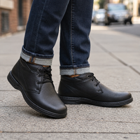 מגפון נוחות רחבות לגברים Hush Puppies 754025 - עור ומדרס נשלף