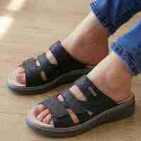 ROHDE כפכף נוחות 3 סקוטשים מדרס נשלף  5221-90 שחור