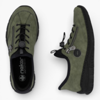 נעל הליכה Rieker עור נובוק זית N3267-54