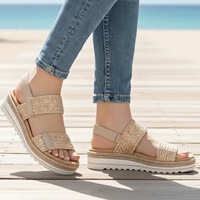 סנדל נוחות לנשים REMONTE D0Q63-90 - קל משקל עם הגבהה יציבה