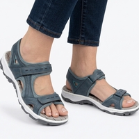 Rieker 68866-12 | סנדל נשים נוח בצבע כחול עם טכנולוגיית Antistress