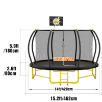 טרמפולינה 4.2 מ׳ (14 פיט) AMIGO – טרמפולינה מקצועית ובטיחותית לחצר