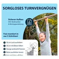 בר התעמלות אופקי יחיד לחצר HUDORA – מתקן מתח איכותי ועמיד לכל המשפחה