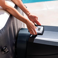 ג'קוזי מתנפח INTEX מרובע 1.96 מ׳ – מתאים ל־6 אנשים בעיצוב אבן אפורה