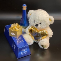 Teddy Bear, Wine, and Chocolates Gift Basket-4