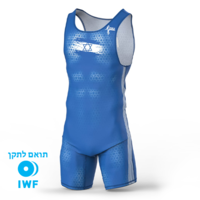 סינגלט גברים תחרותי להרמת משקולות - BLUE & WHITE