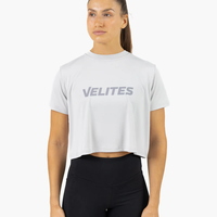 חולצת Velites HOLO Crop אפורה
