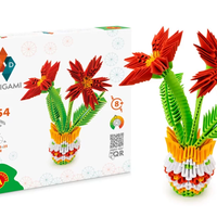 אוריגמי 3D - עציץ פרחים
