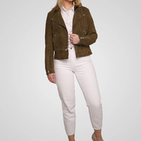 ג׳קט עור ז׳מס ריץ׳ ראץ׳ נשלף- זית