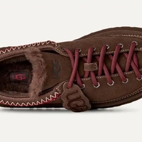 Heritage lace up slipper- שוקולד