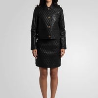 חצאית עור ריבועים