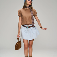 חצאית לולן- ג׳ינס בהיר