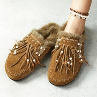 כפכף שילוב פרווה חום