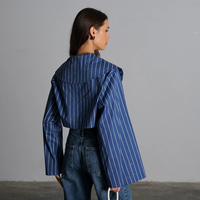 חולצת קרמברי-כחול פסים