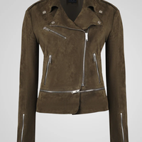 ג׳קט עור ז׳מס ריץ׳ ראץ׳ נשלף- זית