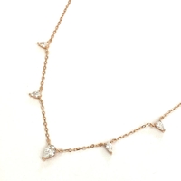 שרשרת כסף 925 בציפוי רוז גולד - זרקוני טיפות 