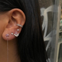 עגילי NOA - כסף 925 אבן ורודה