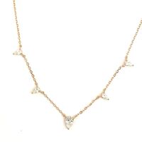 שרשרת כסף 925 בציפוי רוז גולד - זרקוני טיפות 