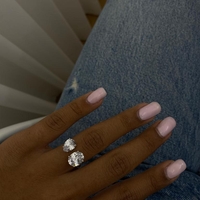 טבעת MIEL - כסף 925 2 אבנים כסופות