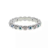 טבעת כסף עיניים תכלת