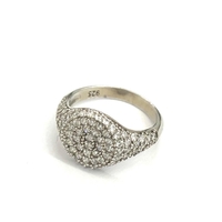 טבעת לזרת משובצת - כסף 925