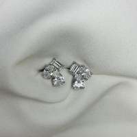 עגילים כסף 925 - משובץ זרקוני צורות