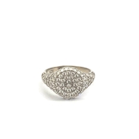 טבעת לזרת משובצת - כסף 925