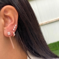 עגילים מטפסים כסף 925 - טיפות