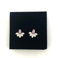 עגילי NOA - כסף 925 אבן ורודה