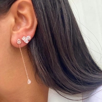 עגילים כסף 925 - משובץ זרקוני צורות