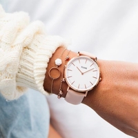 38 mm - CW0101201012  Boho Chic Leather Pink, Rose Gold Colour