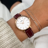  CW10504 Boho Chic Petite Leather Dark Red, Rose Gold Colour