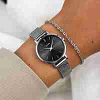 24 mm - CG10501 Gift Box Boho Chic Petite Mesh and Bracelet Silver Colour