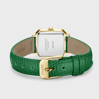 Gracieuse Petite Watch Leather, Emerald Green Lizard, Gold Colour