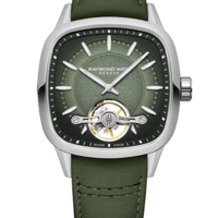 FREELANCER Freelancer Calibre RW1212 Men’s Automatic Green Leather Strap Watch, 40 x 40 mm