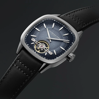 FREELANCER Freelancer Calibre RW1212 Men’s Automatic Black Leather Strap Watch, 40 x 40 mm
