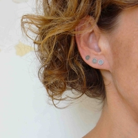 Tiny Silver and concrete Studs