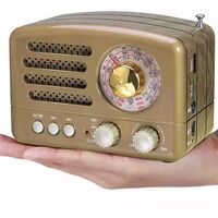 רדיו בעיצוב וינטג' משולב רמקול Bluetooth - גולד