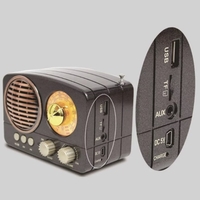 רדיו בעיצוב וינטג' משולב רמקול Bluetooth - אפור