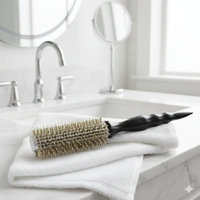 מברשת פן מקצועית איכותית בעלת ידית עץ לעיצוב מושלם