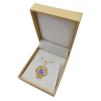 14K Gold Round Filigree Amethyst and Lavender Stone Pomegranate Pendant