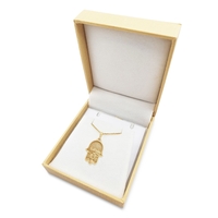 14K Solid Gold Jerusalem Hamsa Necklace